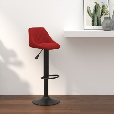vidaXL Σκαμπό Μπαρ Μπορντό Βελούδινο 46x44x(82-103)cm 1 τεμ.