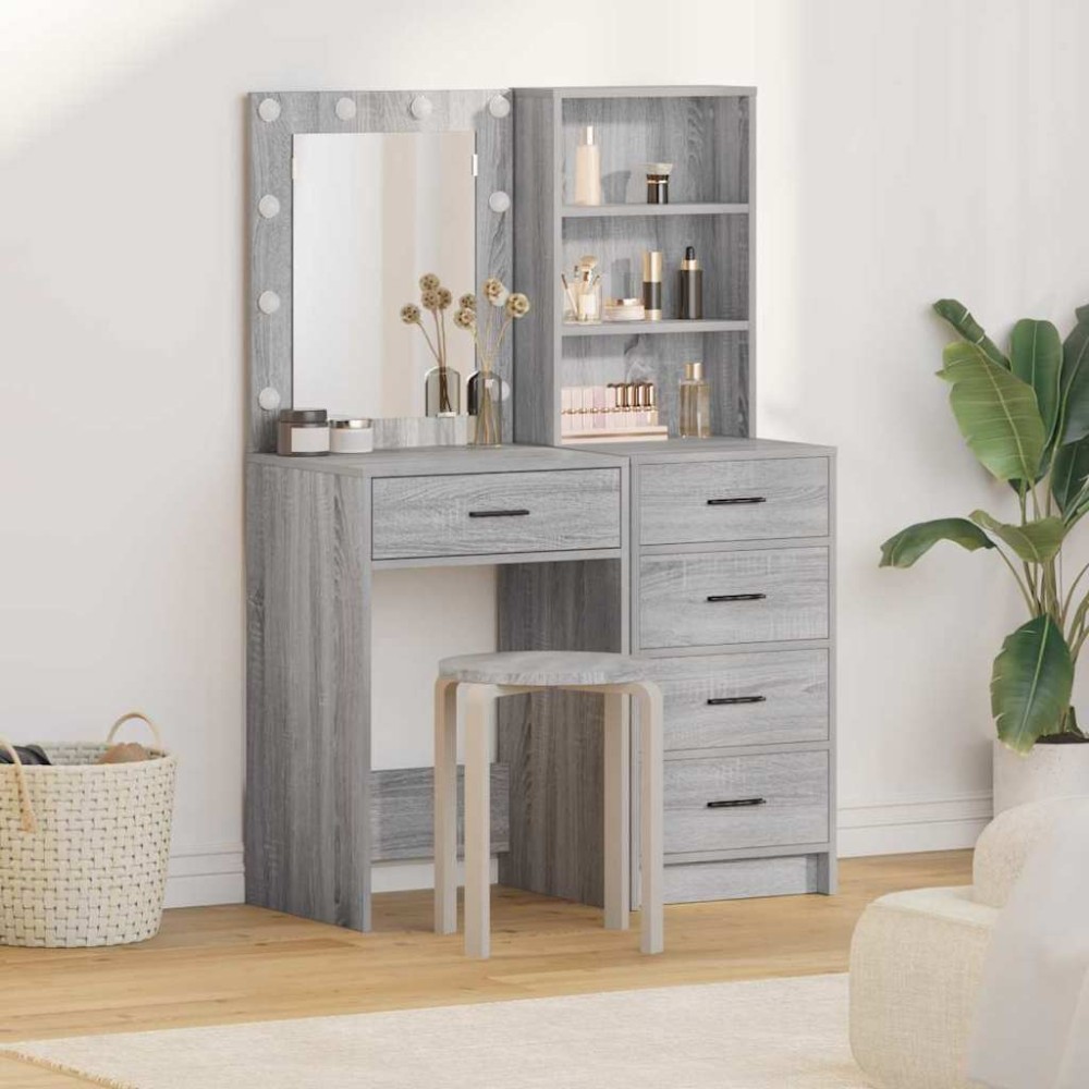 vidaXL Τραπέζι περιποίησης 2 τεμ. Γκρι 50x41x135 εκ