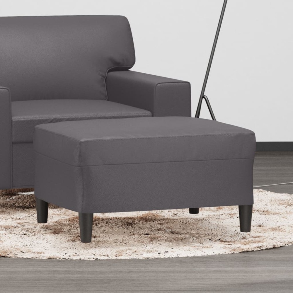 vidaXL Υποπόδιο Γκρι 70x55x41cm από Συνθετικό Δέρμα 1 τεμ.