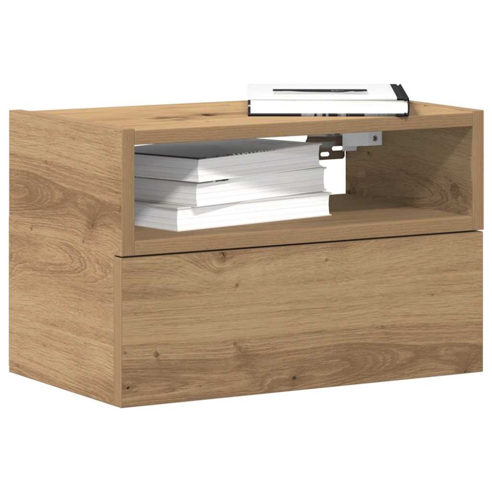 vidaXL Κομοδίνο Επιτοίχιο Αρτισιανή Δρυς 45x26x28,5cm 1 τεμ.