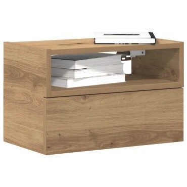 vidaXL Κομοδίνο Επιτοίχιο Αρτισιανή Δρυς 45x26x28,5cm 1 τεμ.