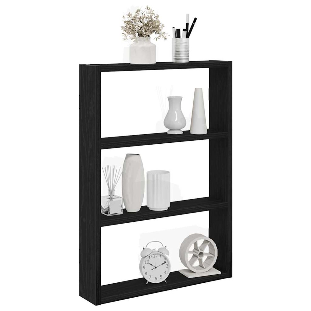 vidaXL Ραφιέρα Τοίχου Μαύρο 43x9x60cm από Επεξεργασμένο Ξύλο 1 τεμ.