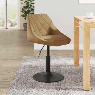 vidaXL Σκαμπό Μπαρ Καφέ Βελούδινο 46x44x(62,5-77,5)cm 1 τεμ.