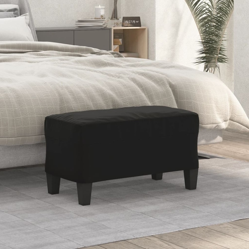 vidaXL Πάγκος Μαύρο 70x35x41cm από Ύφασμα Μικροϊνών 1 τεμ.