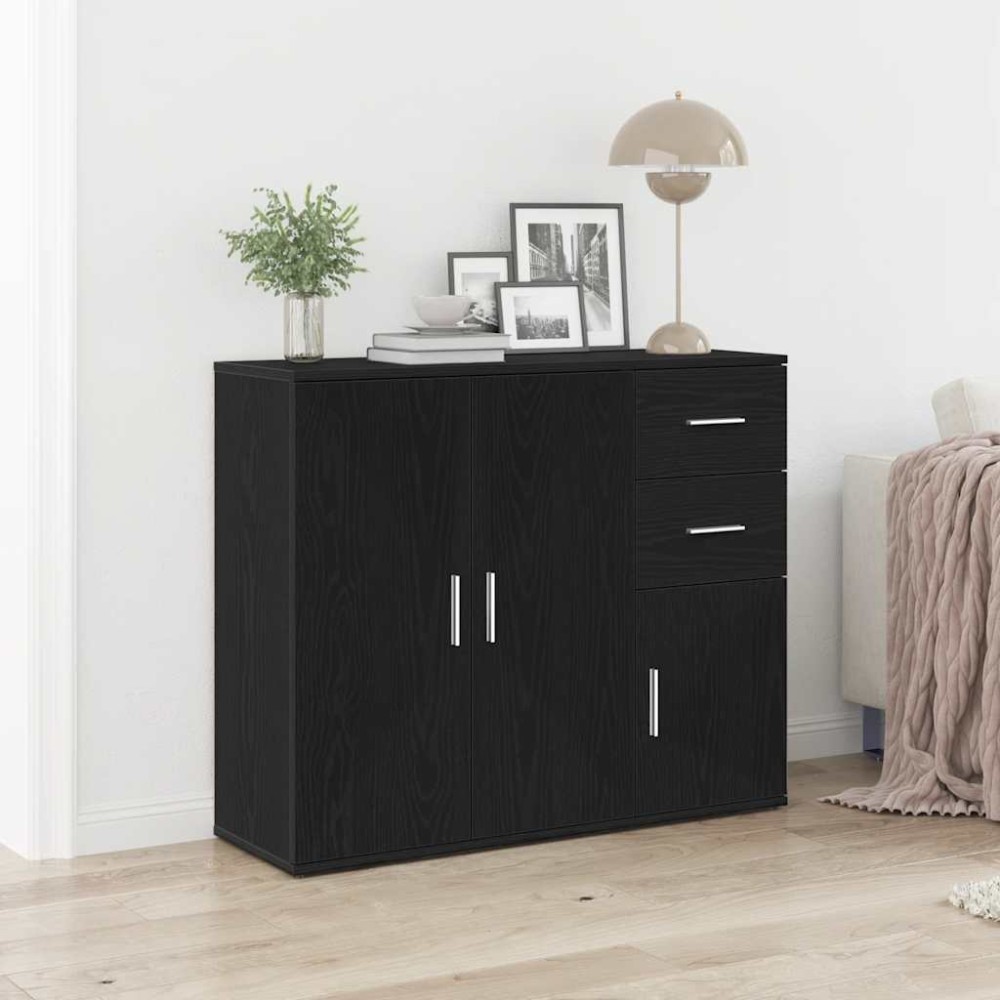 vidaXL Μπουφές Μαύρης Δρυός 91x29,5x75cm από Τεχνητό Ξύλο 1 τεμ.