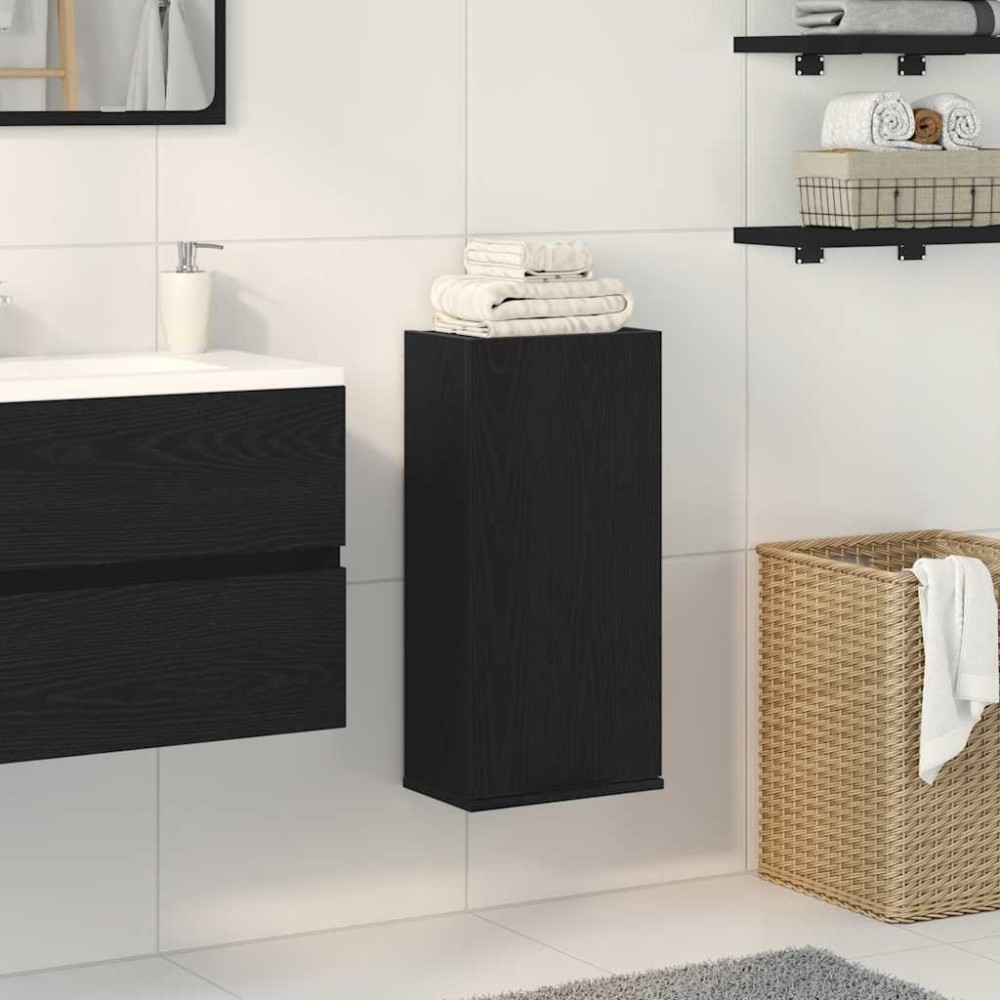 vidaXL Ντουλάπι Τοίχου Μαύρο Δρυς 32x20x67cm από Τεχνητό Ξύλο 1 τεμ.