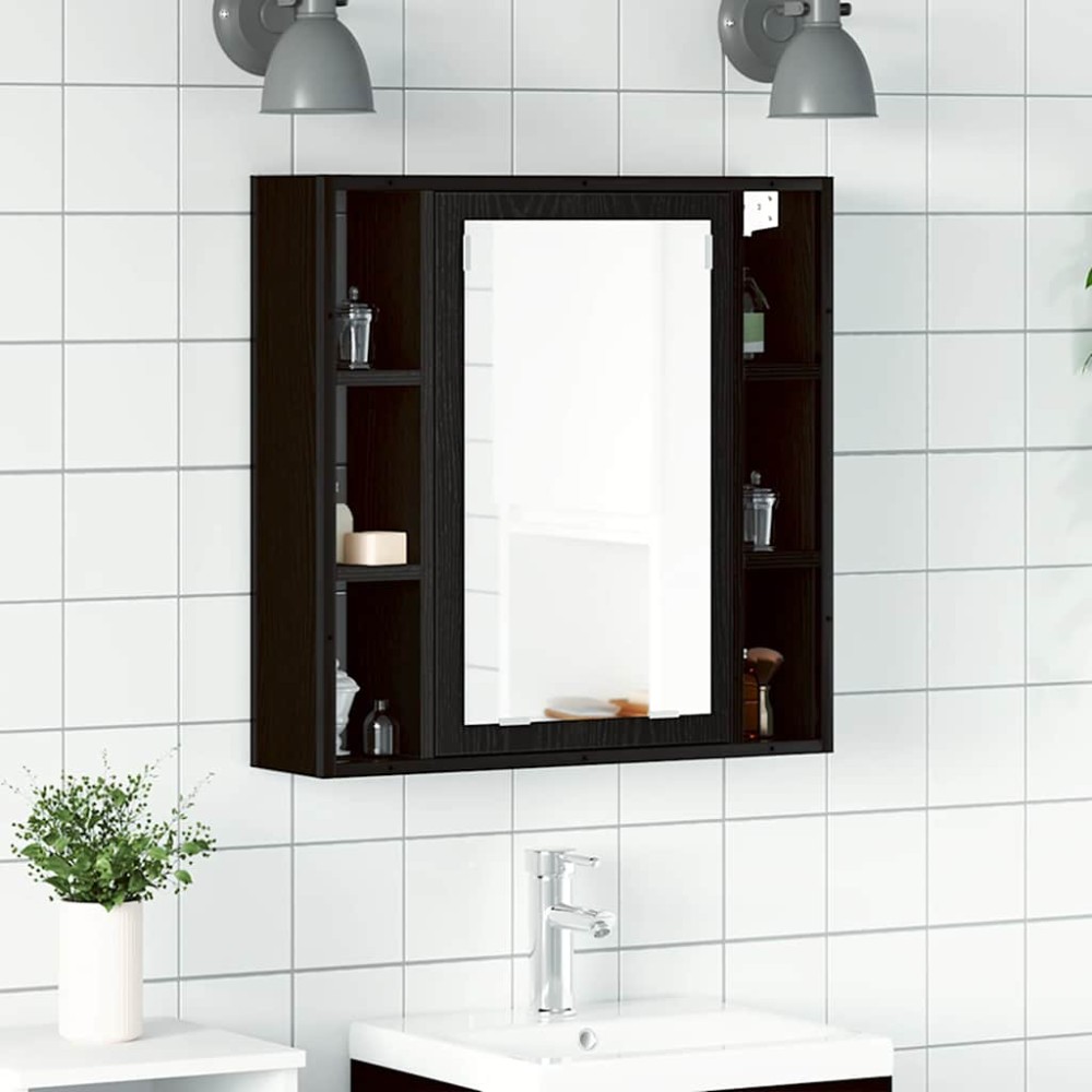 vidaXL Ντουλάπι Καθρέφτη Μπάνιου Μαύρο Δρυς 60x16x60cm από Τεχνητό Ξύλο 1 τεμ. vidaXL Ντουλάπι Καθρέφτη Μπάνιου Μαύρο Δρυς 60x16x60cm από Τεχνητό Ξύλο 1 τεμ.