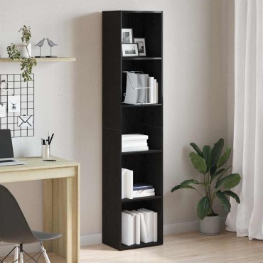 vidaXL Βιβλιοθήκη Μαύρη Δρυς 40x30x189cm από Τεχνητό Ξύλο 1 τεμ.