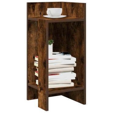 vidaXL Τραπεζάκι με ράφι Καπνιστή Δρυς 25,5x27x60cm 1 τεμ.