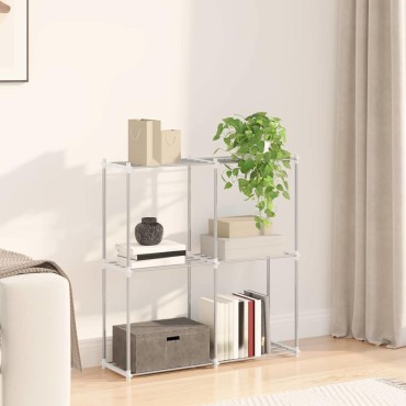 vidaXL Τούβλο Ράφι με αποθήκευση Λευκό 86x27x90cm Αλουμίνιο