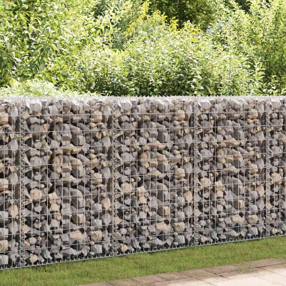 vidaXL Συρματοκιβώτιο Τοίχος 60x30x100cm Γαλβαν. Χάλυβας + Καλύμματα