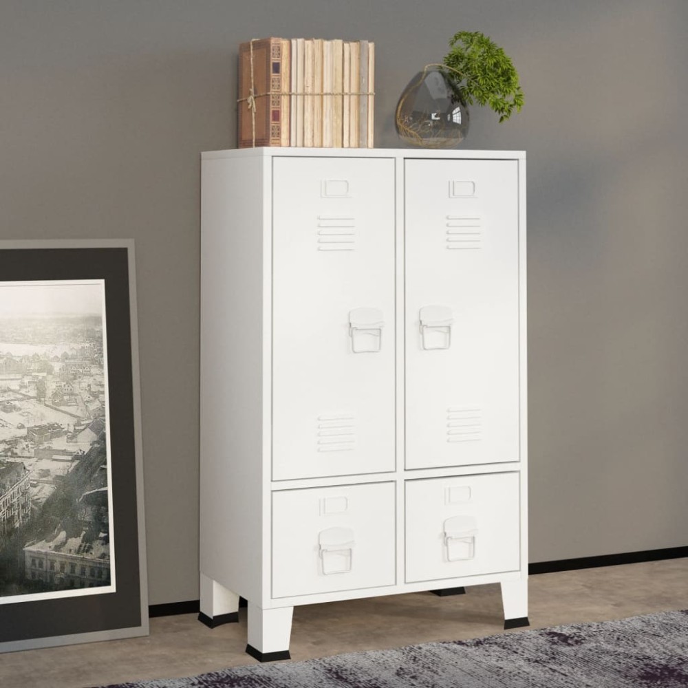 vidaXL Ντουλάπα Βιομηχανική Λευκή 67x35x107cm Ατσάλινη 1 τεμ.