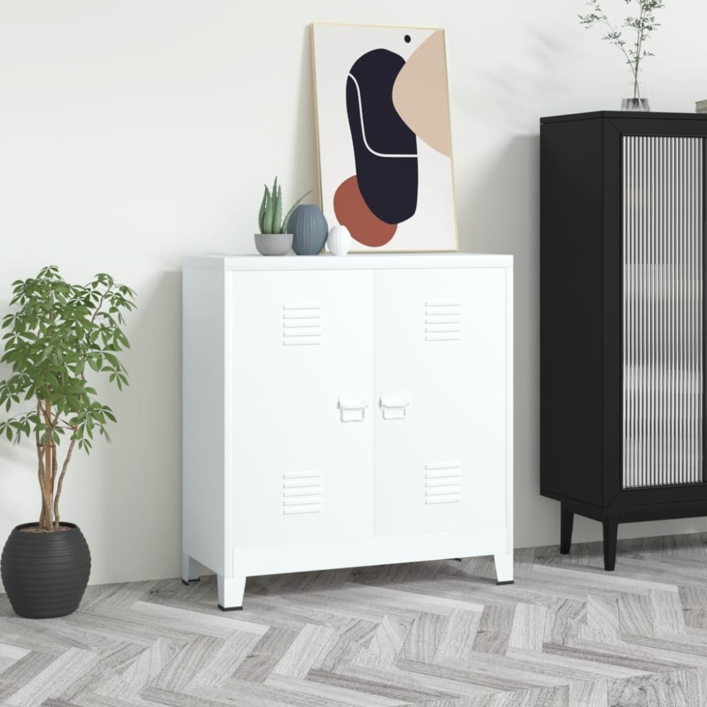vidaXL Αρχειοθήκη Βιομηχανικού Στιλ Λευκή 90x40x100cm Ατσάλινη 1 τεμ.
