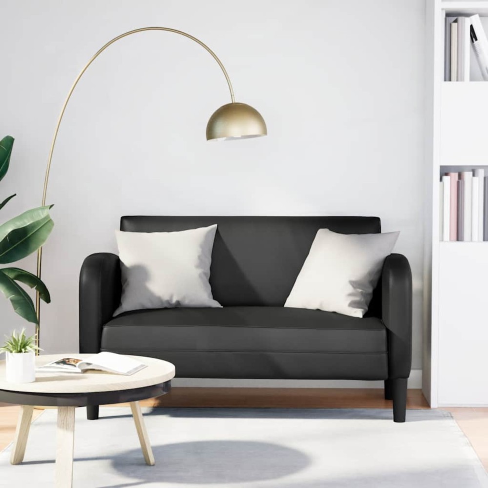 vidaXL καναπές Loveseat Μαύρο 110cm Faux Leather