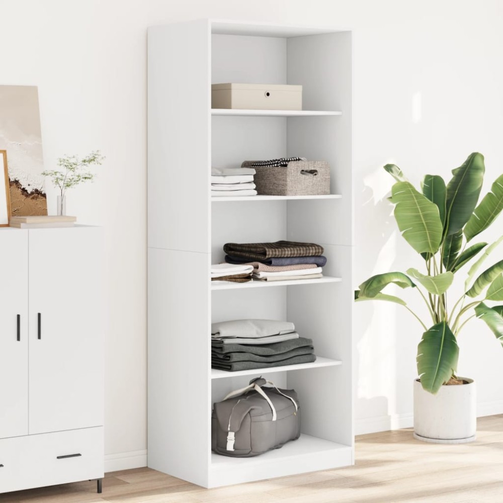 vidaXL Ντουλάπα Λευκή 80x50x200cm από Επεξεργασμένο Ξύλο 1 τεμ.