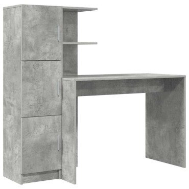 vidaXL Γραφείο Σκυρόδεμα Γκρι 133.5x50x124cm 2 τμχ. 1 τεμ.