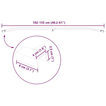 vidaXL Μπράκετ Ταυροειδούς για Τρέιλερ 3 Ασημί 102-155 cm Αλουμίνιο