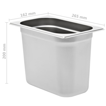 vidaXL Λεκάνες Gastronorm 4 τεμ. GN 1/4 200 χιλ. από Ανοξείδωτο Ατσάλι