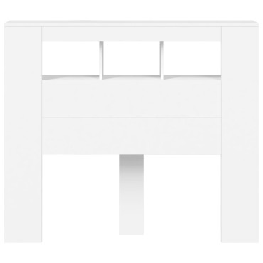 vidaXL Κεφαλάρι Κρεβατιού με LED Λευκό 120x18,5x103,5cm Επεξεργ. Ξύλο 1 τεμ.