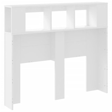 vidaXL Κεφαλάρι Κρεβατιού με LED Λευκό 120x18,5x103,5cm Επεξεργ. Ξύλο 1 τεμ.