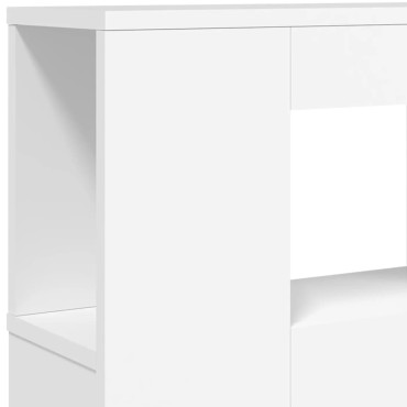 vidaXL Κεφαλάρι Κρεβατιού με LED Λευκό 120x18,5x103,5cm Επεξεργ. Ξύλο 1 τεμ.