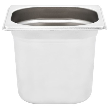 vidaXL Λεκάνες Gastronorm 8 τεμ. GN 1/6 150 χιλ. από Ανοξείδωτο Ατσάλι