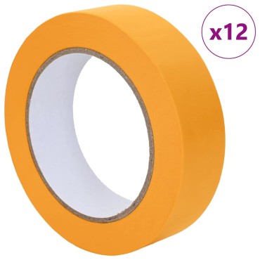 vidaXL Ταινίες Μάσκας για Ζωγράφους 12 τμχ. Κίτρινο 25mm x 50m Χαρτί