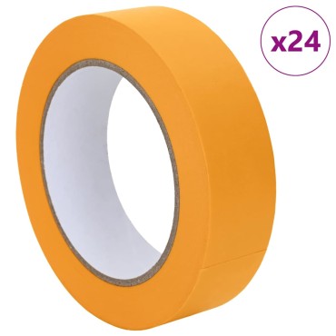vidaXL Ταινίες Μάσκας για Ζωγράφους 24 τμχ. Κίτρινο 30mm x 50m Χαρτί