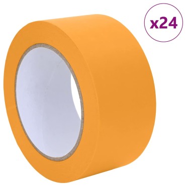 vidaXL Ταινίες Μάσκας για Ζωγράφους 24 τμχ. Κίτρινο 50mm x 50m Χαρτί