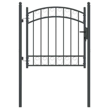 vidaXL Πύλη Φράχτη EMMEN 100 x 100 cm Ατσάλι με Επικάλυψη Πούδρας Γκρι