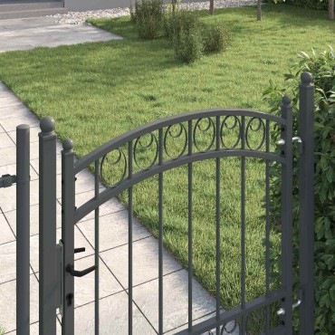 vidaXL Πύλη Φράχτη EMMEN 100 x 100 cm Ατσάλι με Επικάλυψη Πούδρας Γκρι