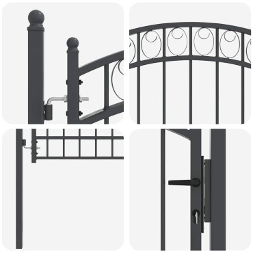 vidaXL Πύλη Φράχτη EMMEN 170 x 100 εκ. Ατσάλι με Επικάλυψη Πούδρας