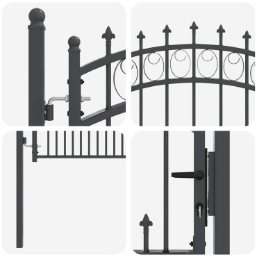 vidaXL Πύλη Φράχτη με Ακίδες EMMEN 150 x 100 cm