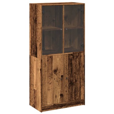 vidaXL Ντουλάπα με Πόρτες Όψη Παλαιού Ξύλου 68x37x142cm Επεξ. Ξύλο 1 τεμ.