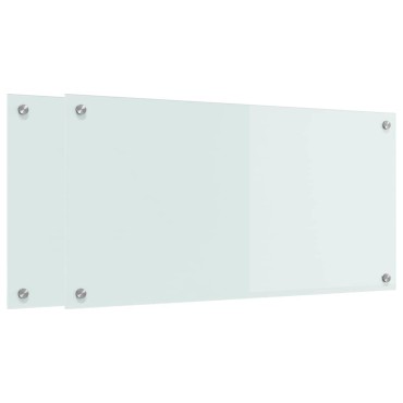 vidaXL Πλάτη κουζίνας 2 τμχ. Λευκό 80 x 40 cm σκληρυμένο γυαλί