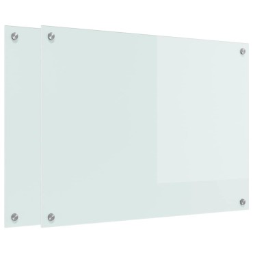 vidaXL Πλάτη κουζίνας 2 τεμ. Λευκό 80 x 60 cm σκληρυμένο γυαλί