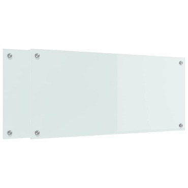vidaXL Πλάτη κουζίνας 2 τμχ. Λευκό 90 x 40 cm σκληρυμένο γυαλί