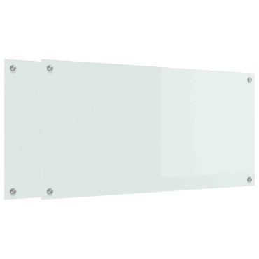 vidaXL Πλάτη κουζίνας 2 τμχ. Λευκό 100 x 50 cm σκληρυμένο γυαλί