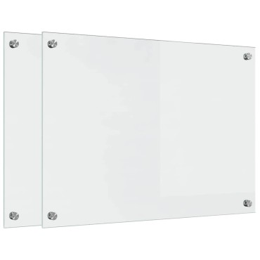 vidaXL Πλάτη κουζίνας 2 τεμ. Διαφανές 70 x 50 cm σκληρυμένο γυαλί