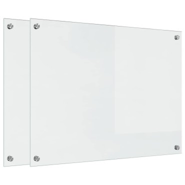 vidaXL Πλάτη κουζίνας 2 τμχ. Διαφανές 80 x 60 cm σκληρυμένο γυαλί