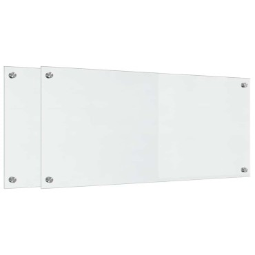 vidaXL Πλάτη κουζίνας 2 τεμ. Διαφανές 90 x 40 cm σκληρυμένο γυαλί
