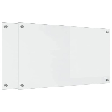 vidaXL Πλάτη κουζίνας 2 τεμ. Διαφανές 90 x 50 cm σκληρυμένο γυαλί
