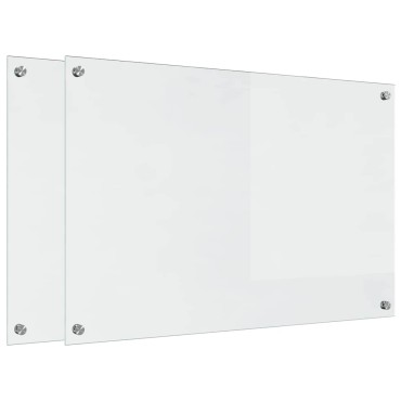 vidaXL Πλάτη κουζίνας 2 τεμ. Διαφανές 90 x 60 cm σκληρυμένο γυαλί