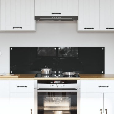 vidaXL Πλάτη κουζίνας 2 τμχ. Μαύρο 70 x 40 cm σκληρυμένο γυαλί