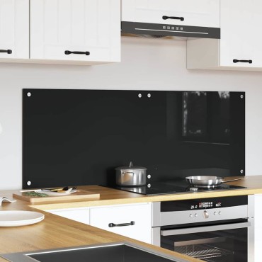 vidaXL Πλάτη κουζίνας 2 τεμ. Μαύρο 70 x 50 cm σκληρυμένο γυαλί