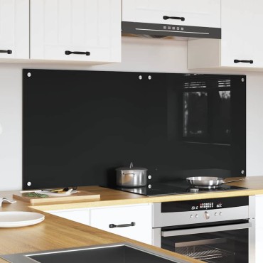 vidaXL Πλάτη κουζίνας 2 τμχ. Μαύρο 70 x 60 cm σκληρυμένο γυαλί