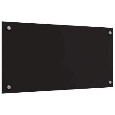 vidaXL Πλάτη κουζίνας 2 τμχ. Μαύρο 80 x 40 cm σκληρυμένο γυαλί