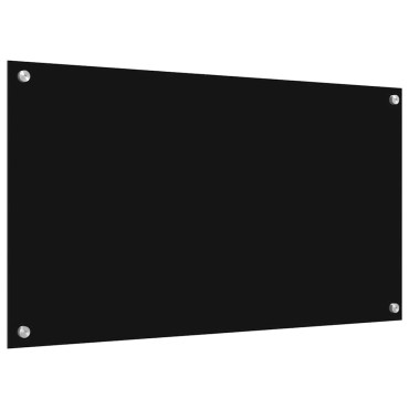 vidaXL Πλάτη κουζίνας 2 τεμ. Μαύρο 90 x 50 cm σκληρυμένο γυαλί