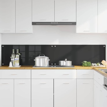 vidaXL Πλάτη κουζίνας 2 τμχ. Μαύρο 100 x 40 cm σκληρυμένο γυαλί