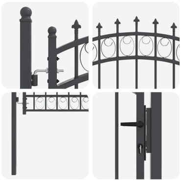 vidaXL Πύλη Φράχτη με Ακίδες EMMEN 150 x 100 cm